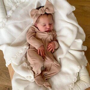 🆕20inch Soft Vinyl Body Newborn Baby Poseable Limbs Laura Doll with Clothes
